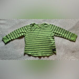 GAP baby Green Striped Long Sleeve Shirt